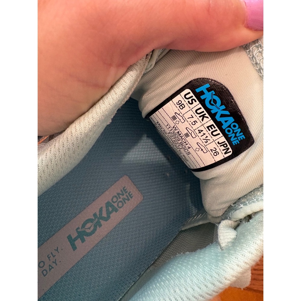 Hoka Mach 4 Running Shoes Womens 9 Blue Glass Seafoam 1113529 BGCS - Picture 6 of 9
